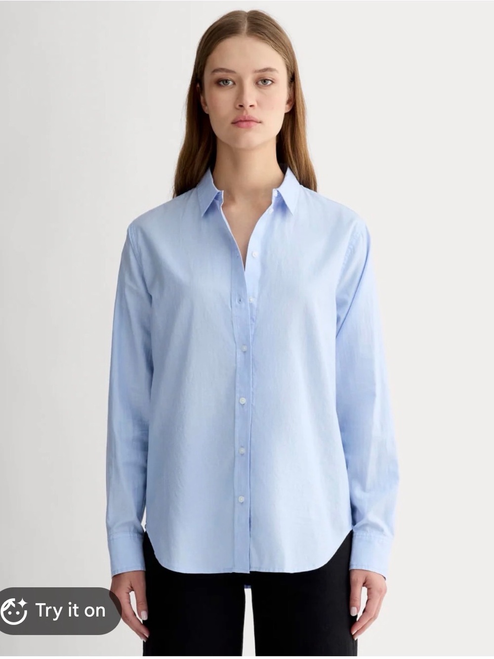 Everlane‎ Light Blue Cotton Button Front Shirt Business Casual Size 6